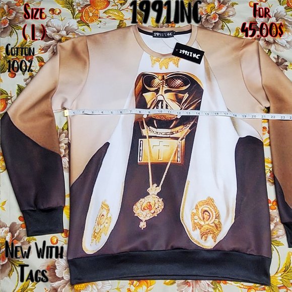 1991INC Brown Sweater The Pope Dark Vador New With Tags - Picture 1 of 4
